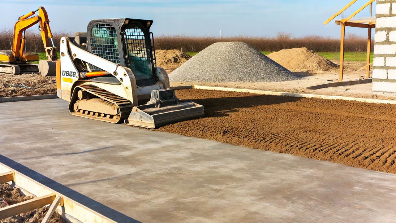 Compacting the ground to form a sturdy concrete sub-base